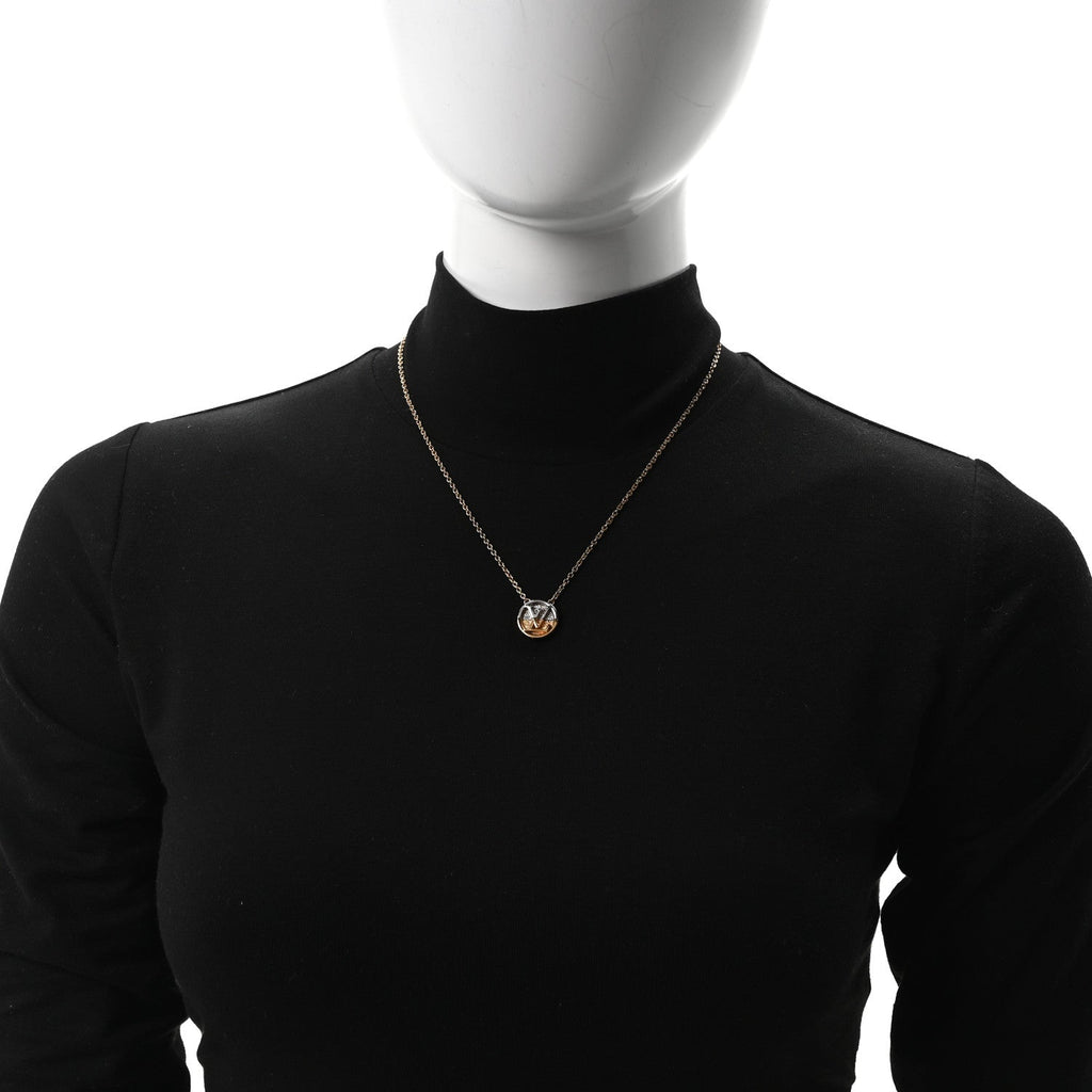 Metal L to V Necklace Gold Silver