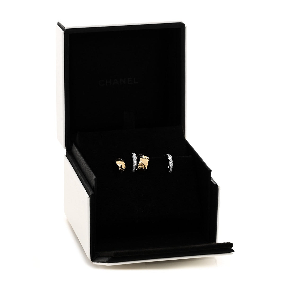 18K Yellow White Gold Diamond Coco Crush Earrings