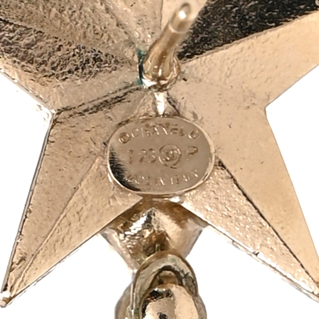 Crystal CC Star Drop Earrings Gold Blue Pink