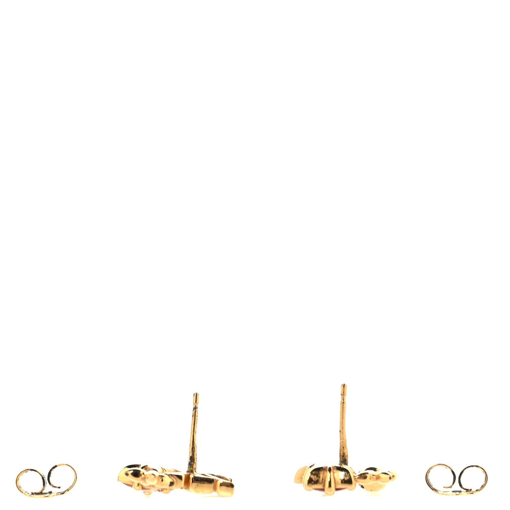 Metal Crystal Loulougram Monogram Flowers Earrings Gold