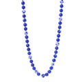 Pearl Beaded Ribbon Necklace Blue