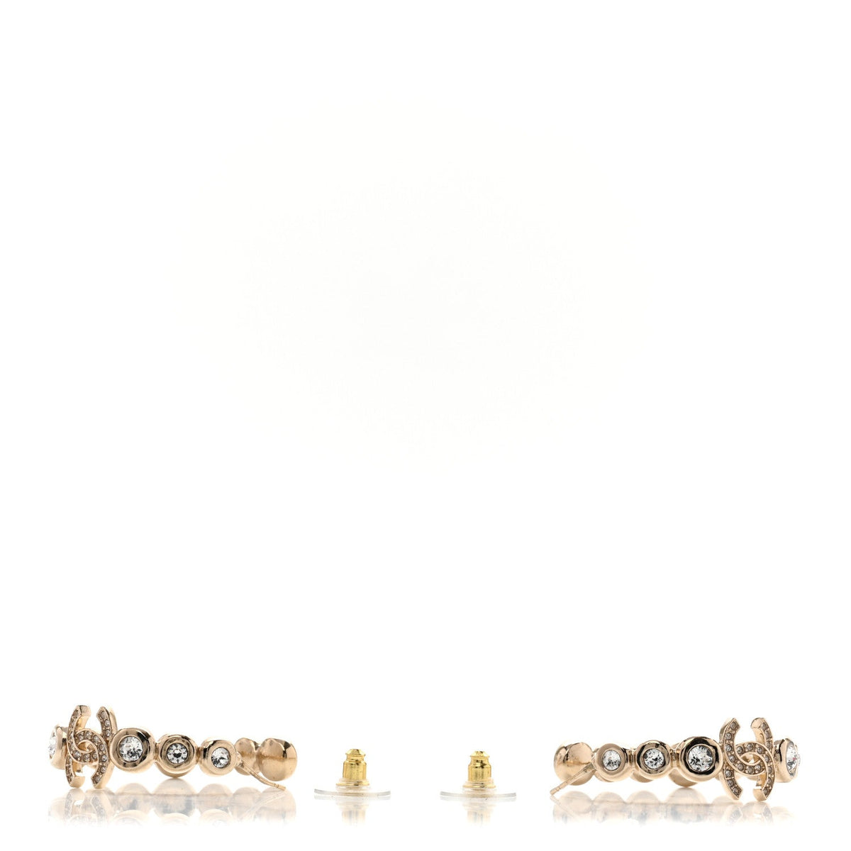 Crystal CC Hoop Earrings Gold