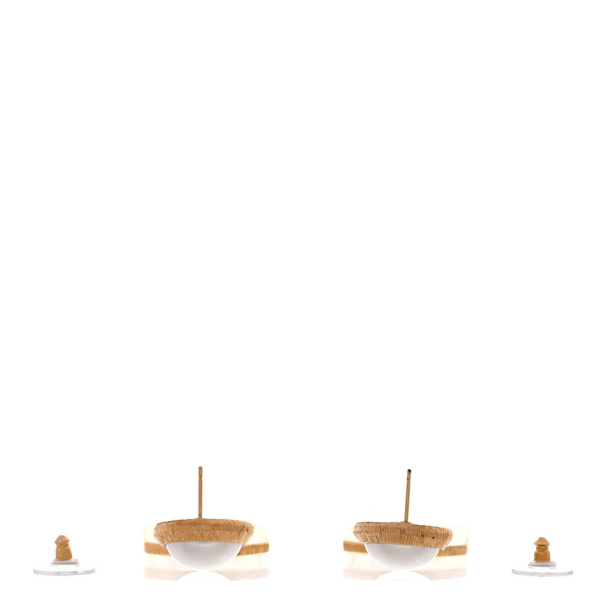 Pearl CC Tags Drop Earrings Gold