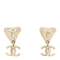 Crystal CC Drop Earrings Gold