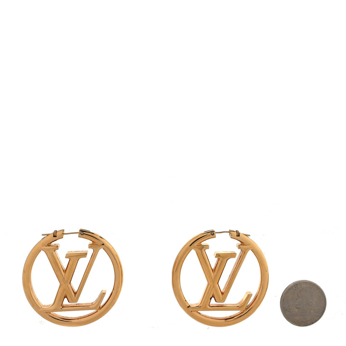 Metal Louise Hoop Earrings Gold