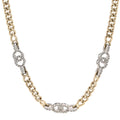 Crystal CC Chain Links Choker Necklace Gold