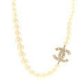 Pearl CC 100th Anniversary Necklace Light Gold