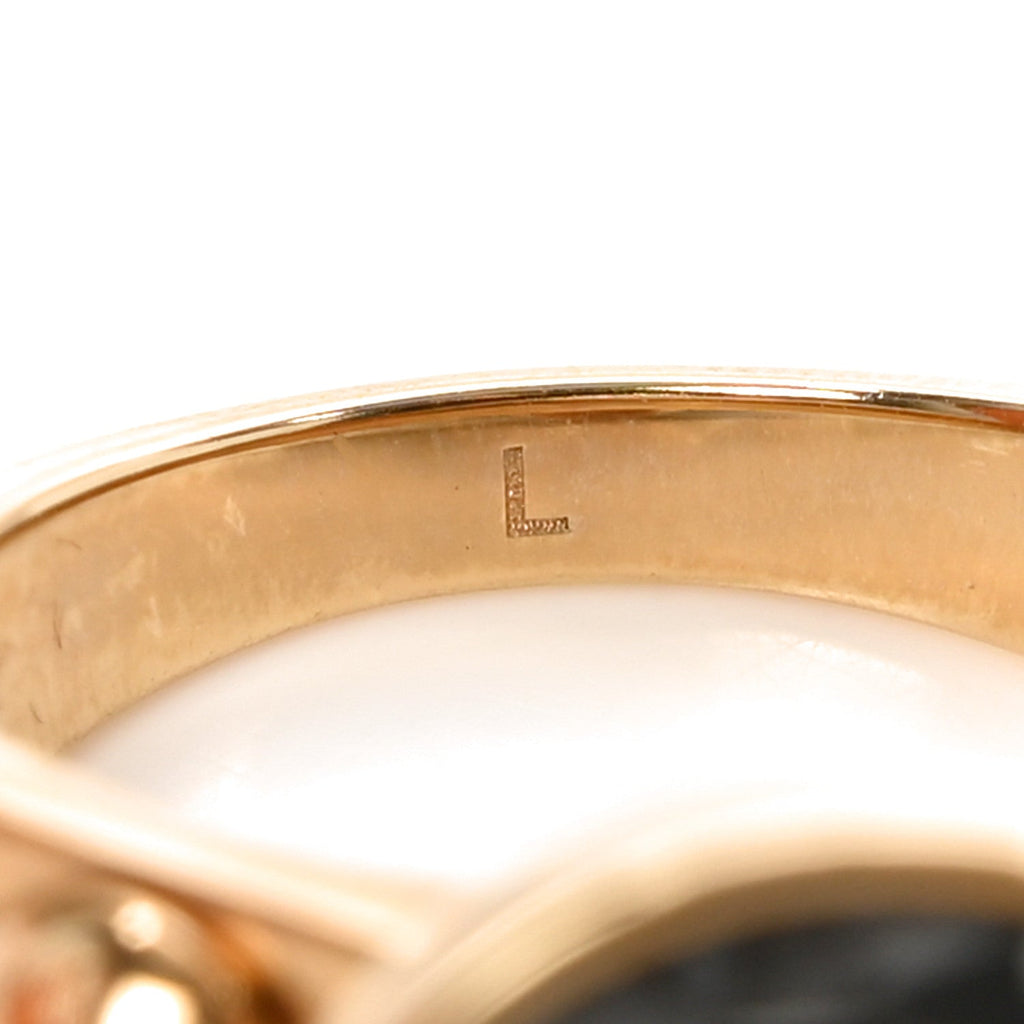 Crystal Ring L Gold Black