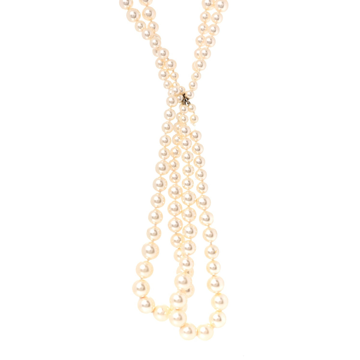 Pearl Multi Strand CC Necklace Gold
