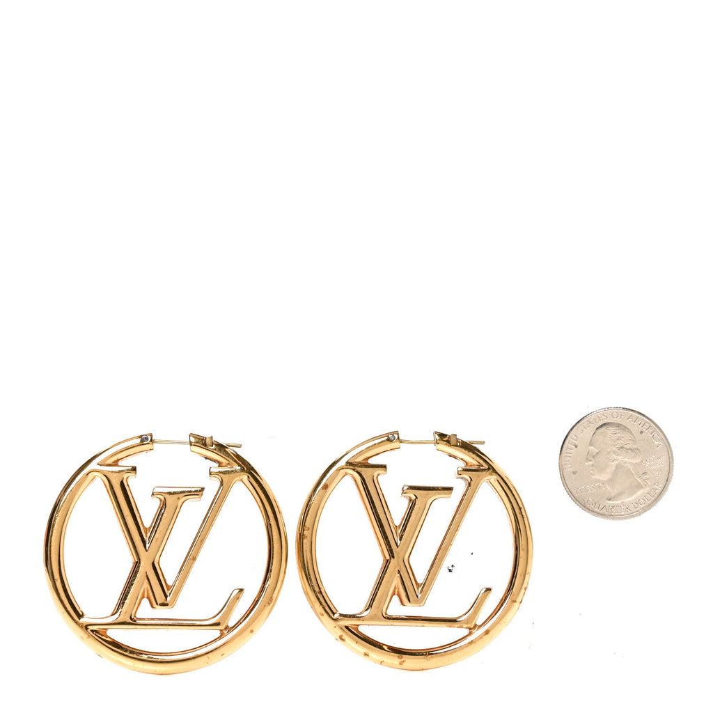 Metal Louise Hoop Earrings Gold
