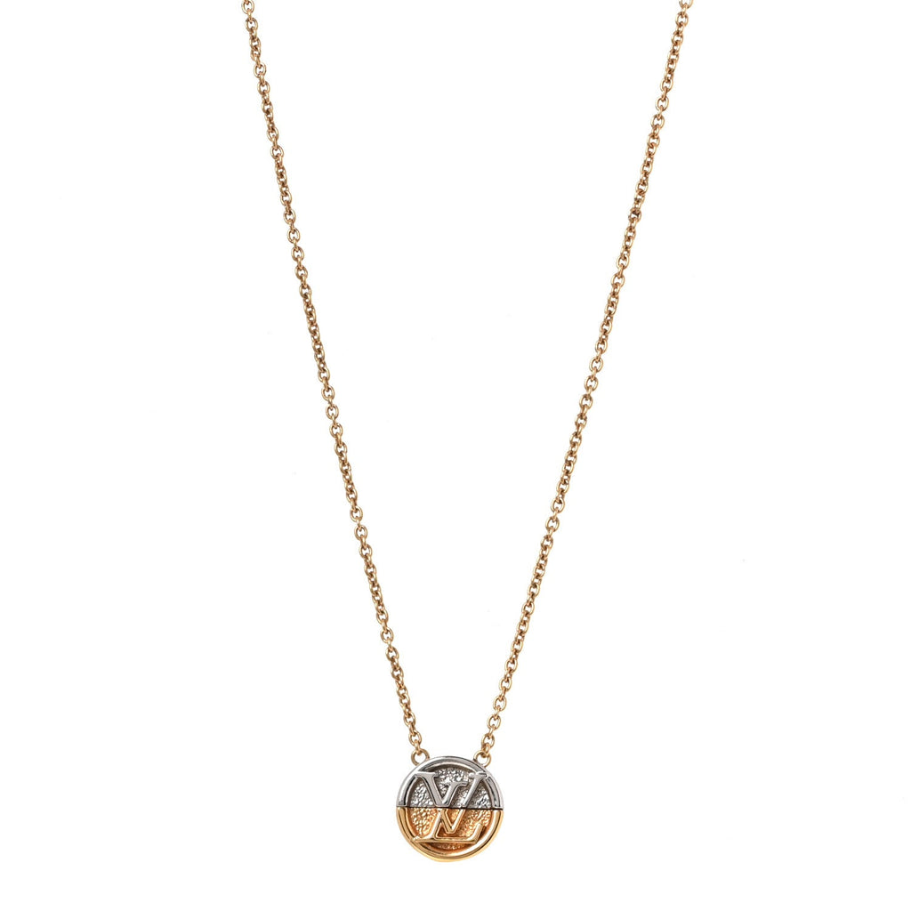 Metal L to V Necklace Gold Silver