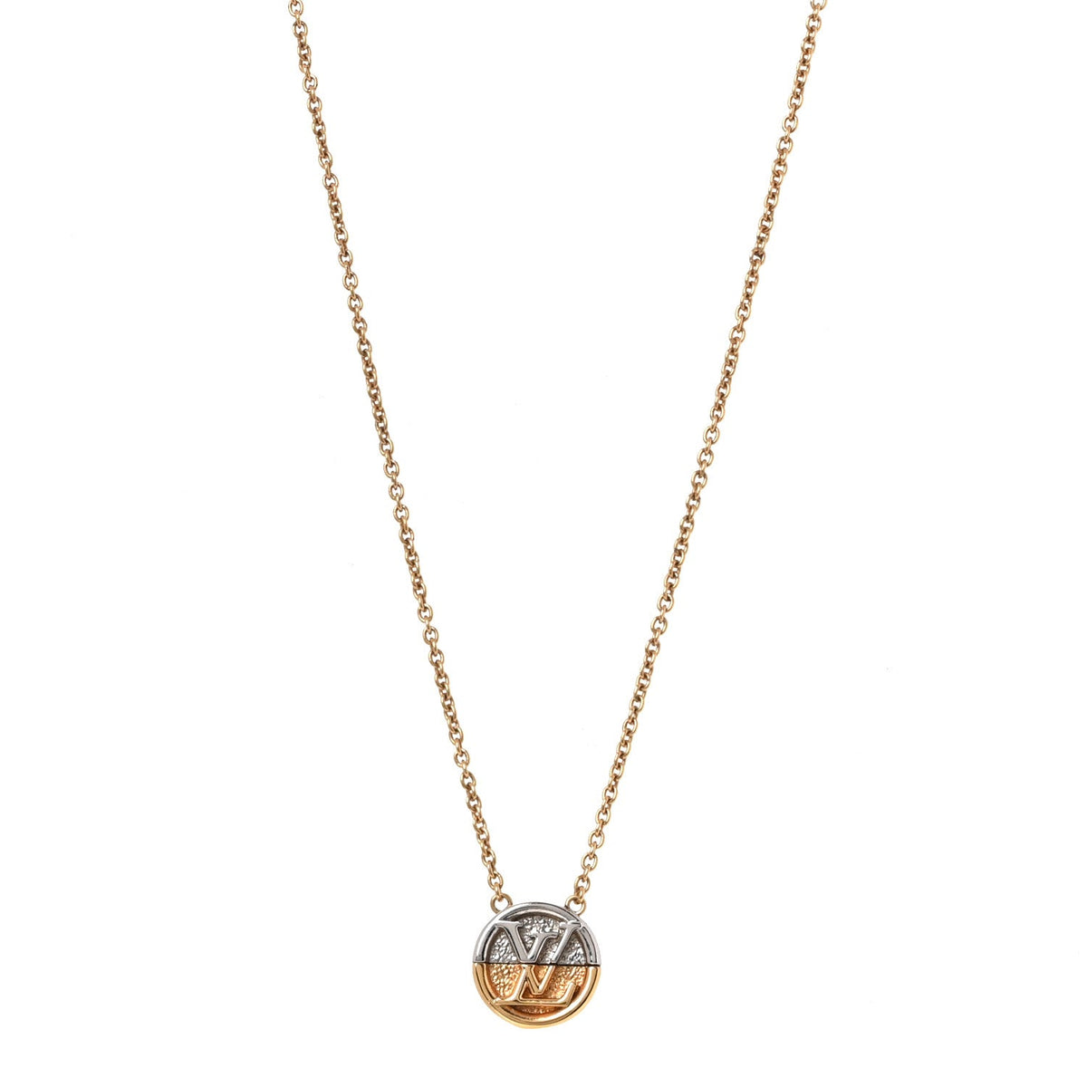 Metal L to V Necklace Gold Silver