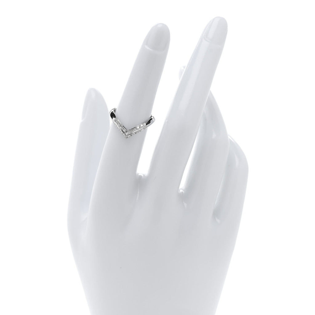 Platiunm Diamond V Pave Ring 50 5.5