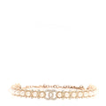 Strass Crystal Studded Pearl CC Choker Necklace Gold Pearly White