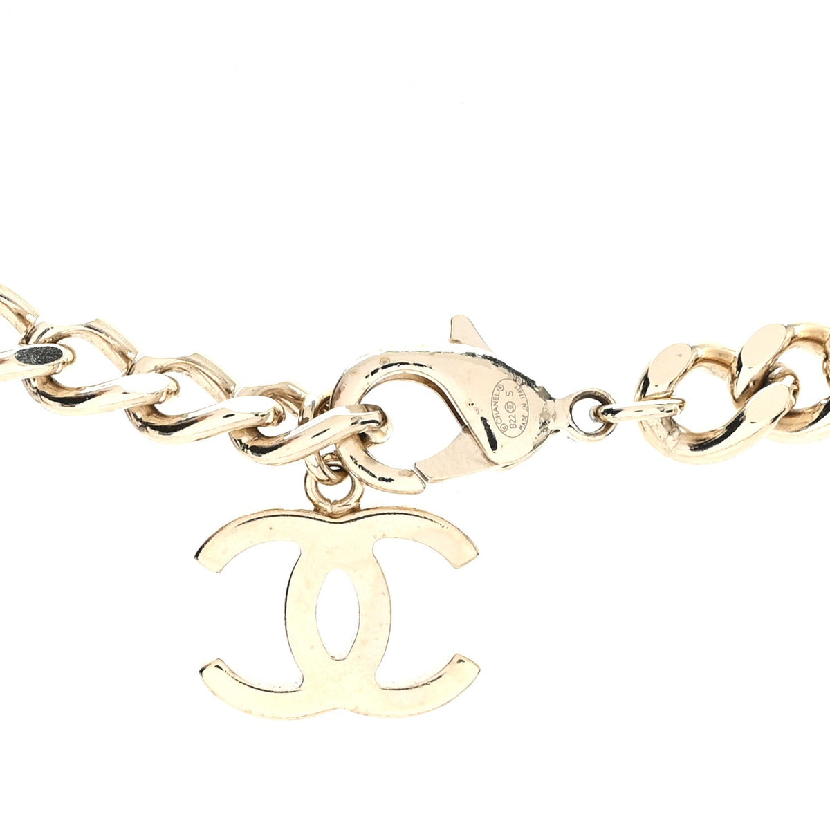 Metal Enamel Chain CC Choker Gold Black