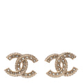 Crystal Timeless CC Earrings Light Gold
