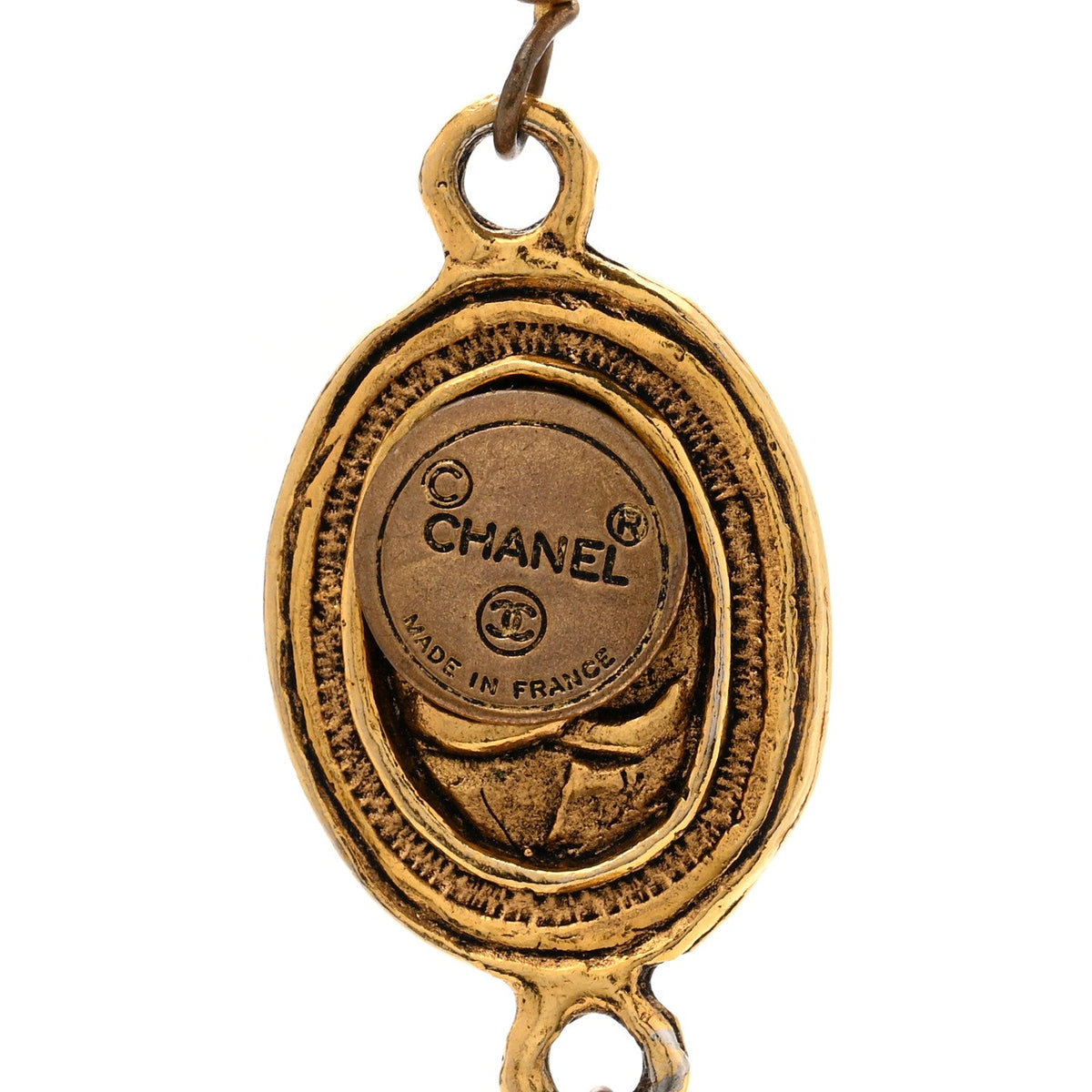 Pearl Medallion Long Necklace Gold