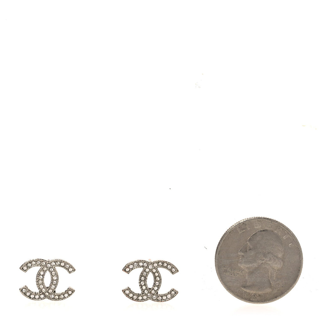 Crystal CC Earrings Silver