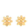 Metal Flower CC Clip On Earrings Gold