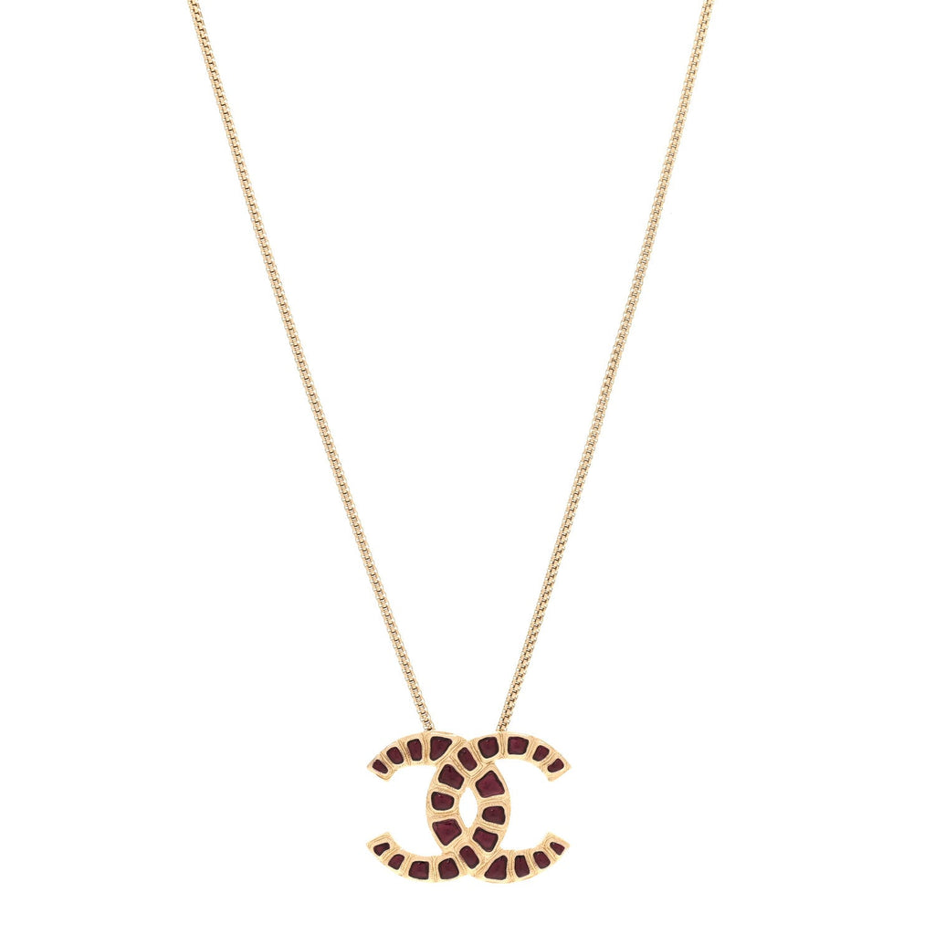 Resin Along The Nile CC Pendant Necklace Gold Purple