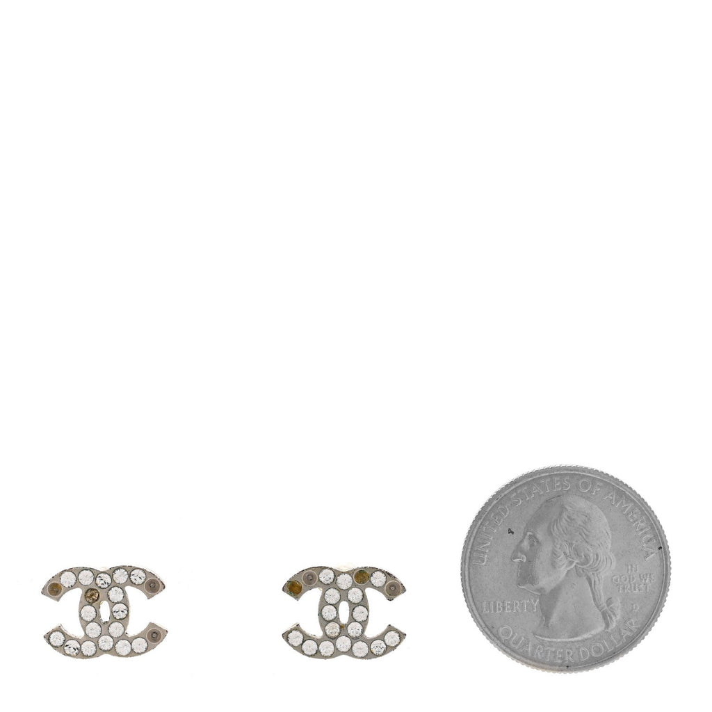 Crystal CC Earrings Silver