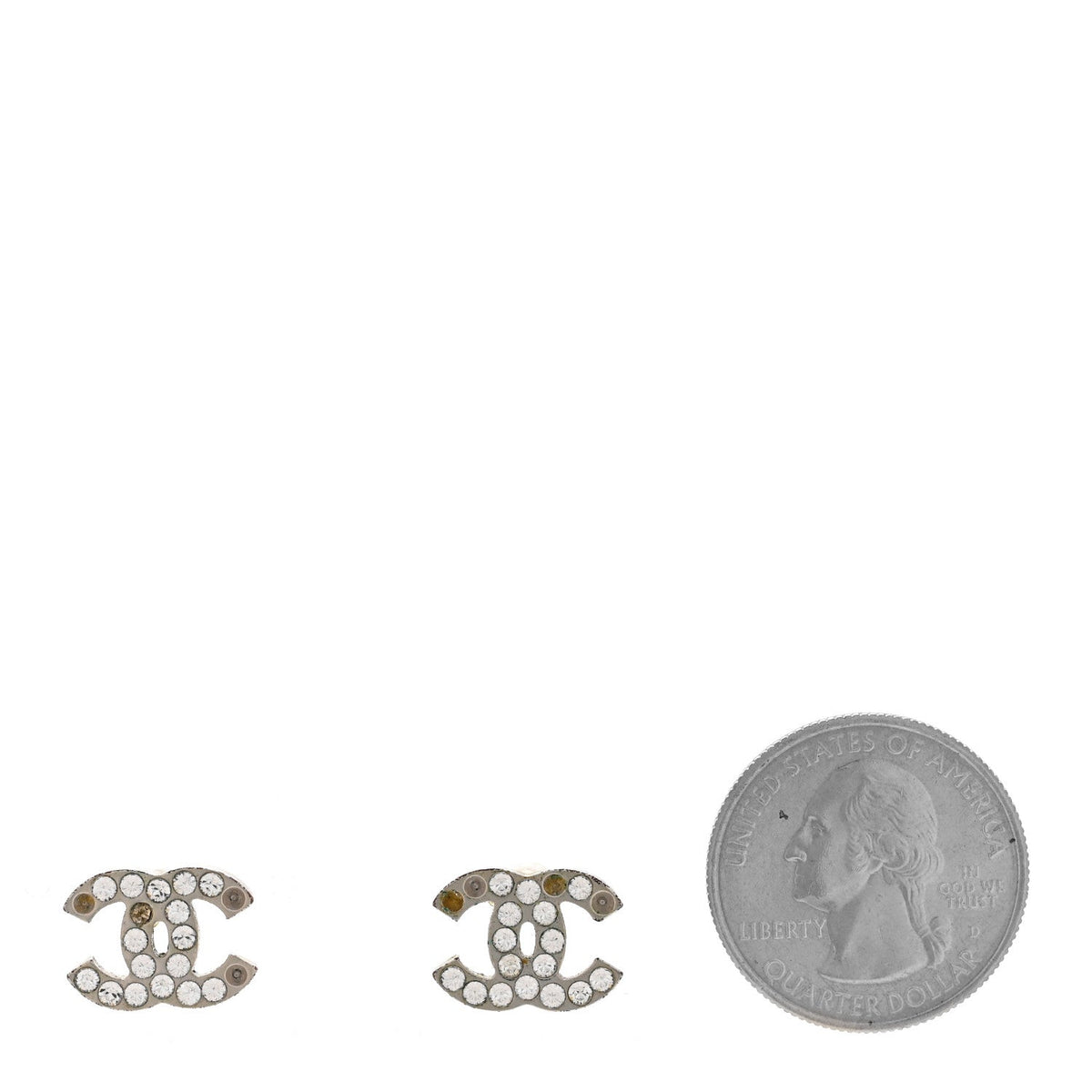 Crystal CC Earrings Silver
