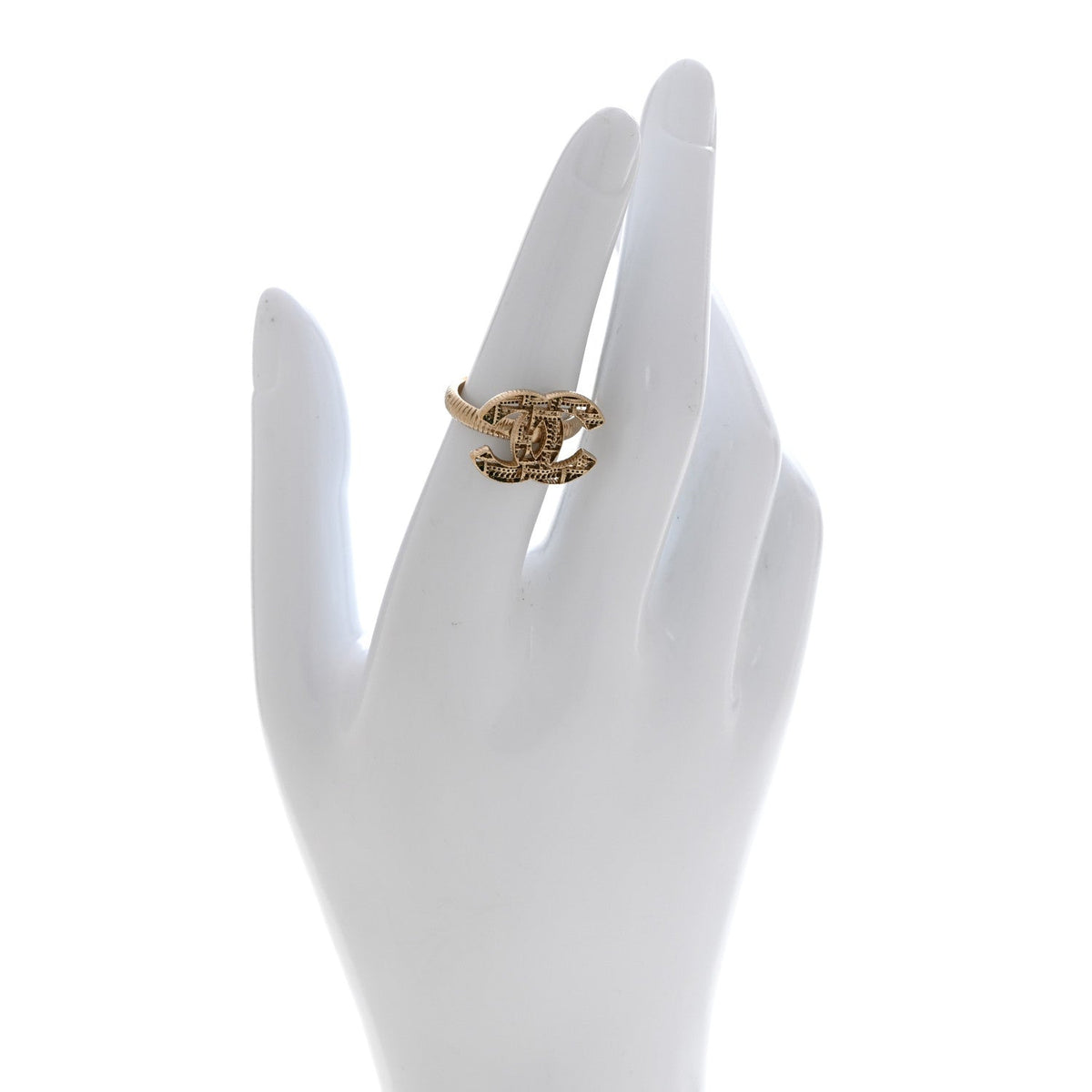 Tweed Effect CC Ring 53 6.25 Gold