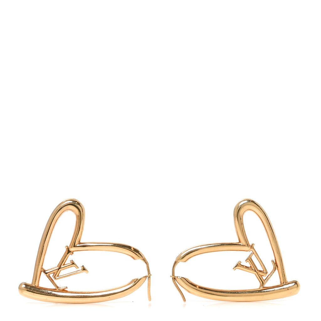 Metal Fall In Love Hoop Earrings GM Gold