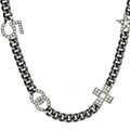 Crystal CC Lucky Symbols Choker Necklace Silver