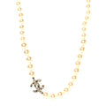 Pearl Crystal CC Short Necklace Gold Black
