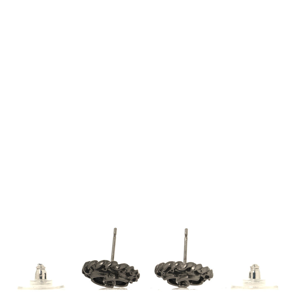 CC Chain Round Earrings Ruthenium Black Ruthenium Black