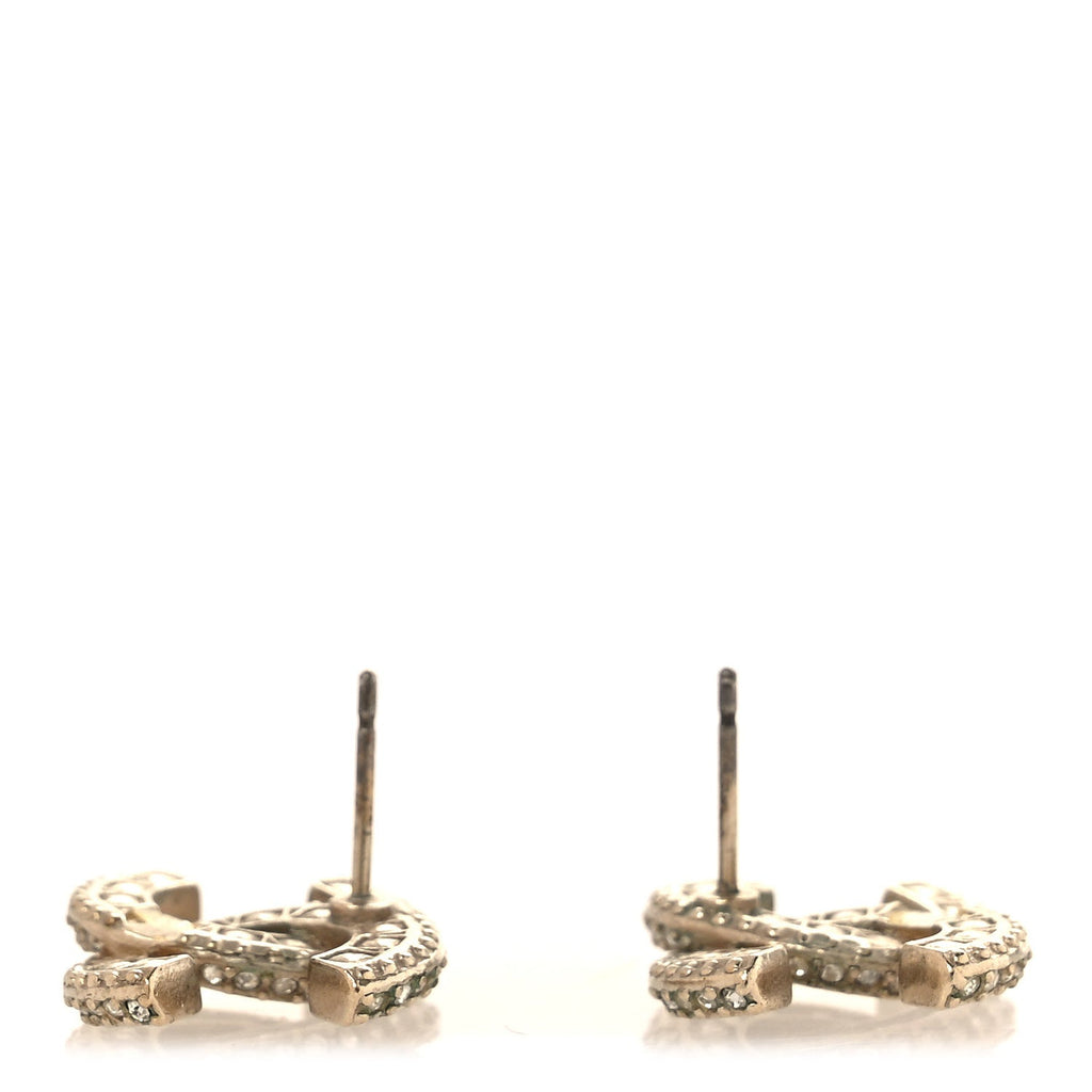 Crystal CC Stud Earrings Gold