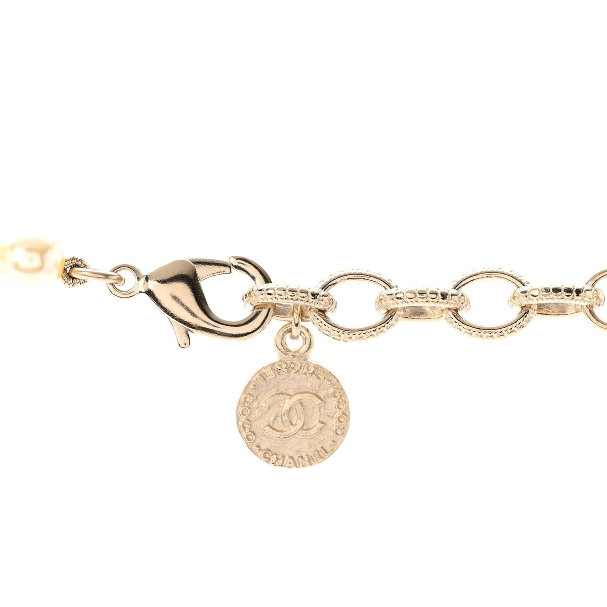 Pearl CC 100th Anniversary Necklace Light Gold