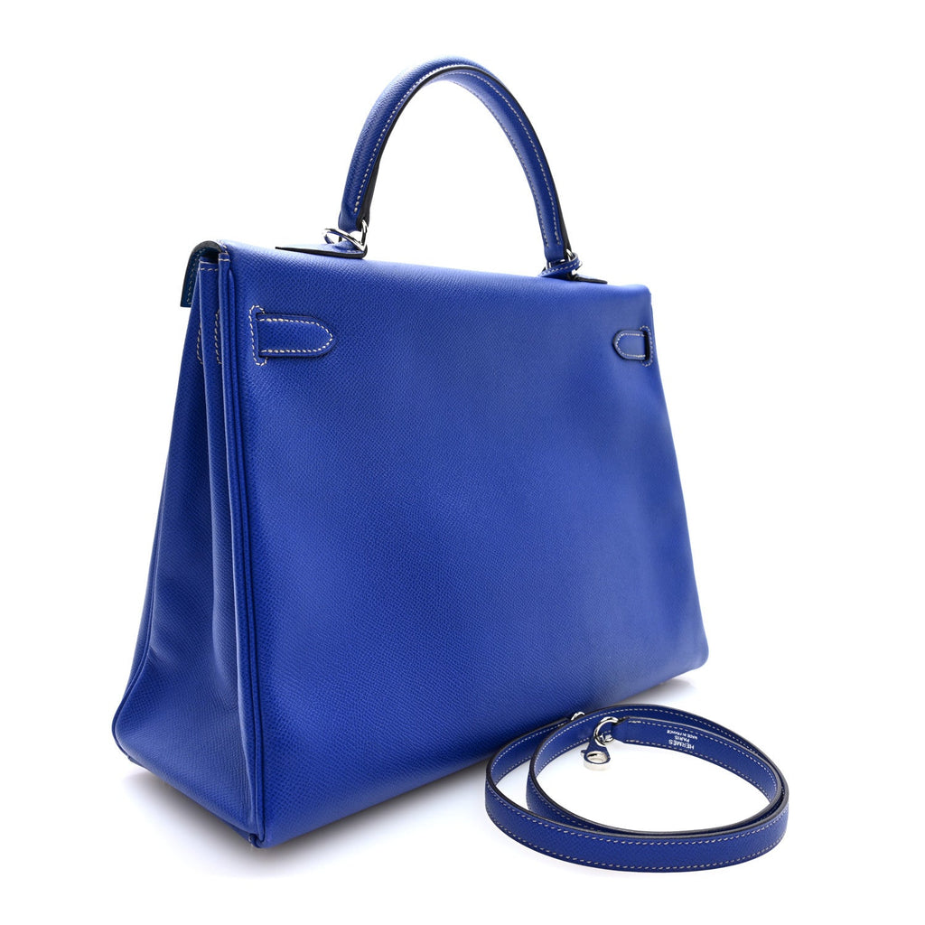 Epsom Kelly Sellier 35 Bleu Electrique