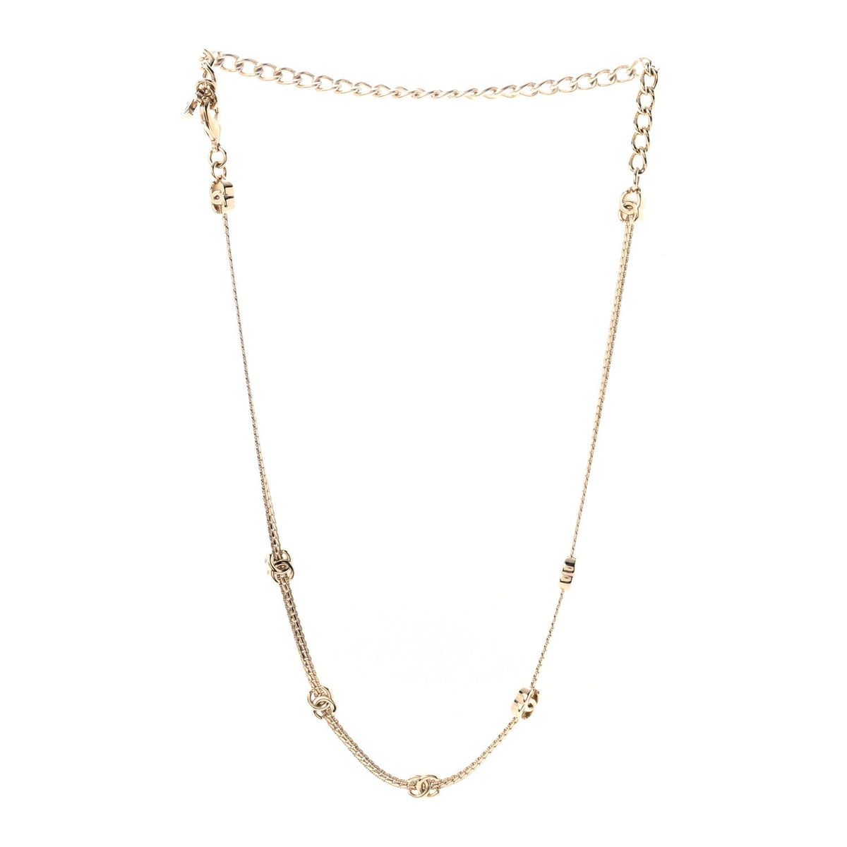 Metal CC Short Chain Necklace Gold