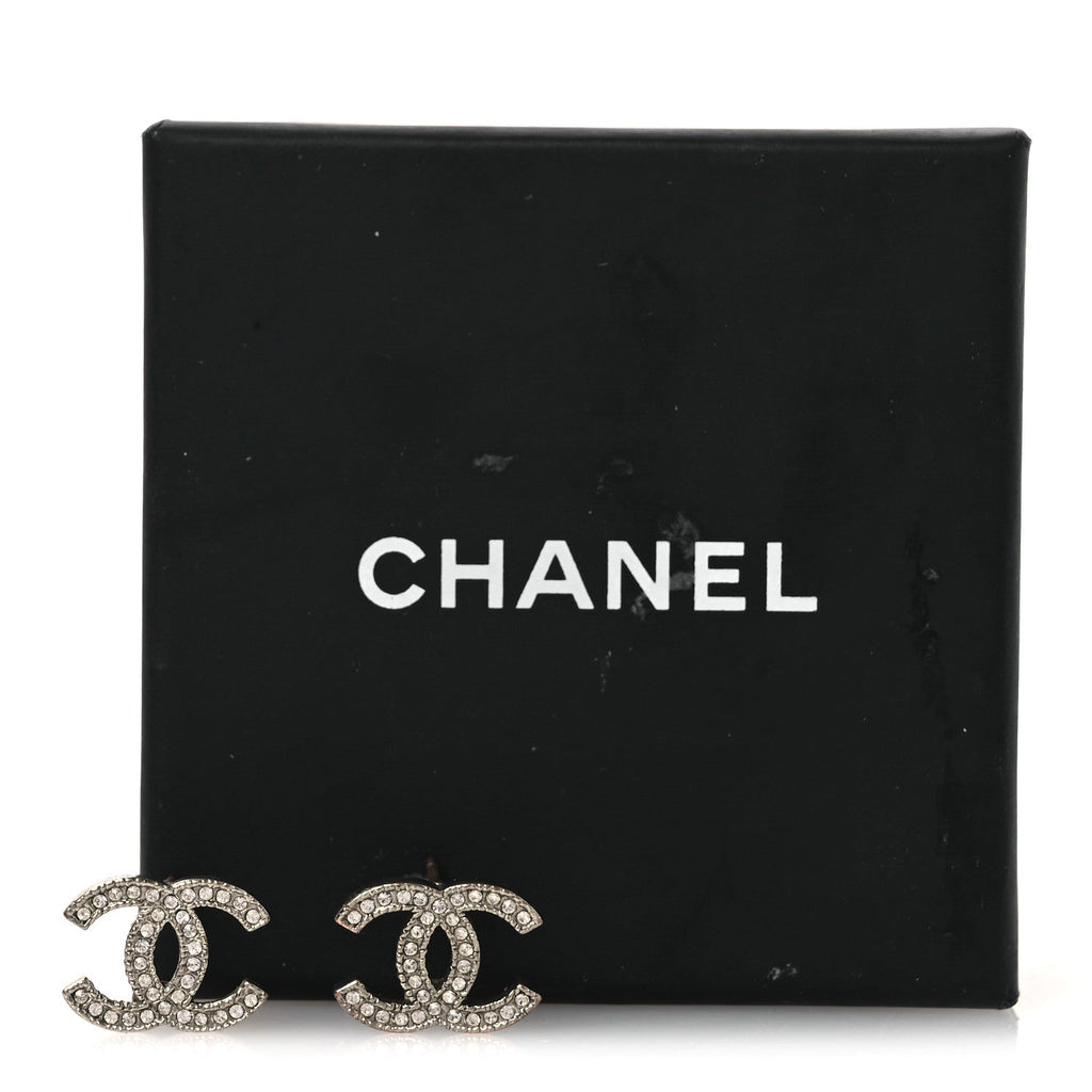 Crystal CC Earrings Silver