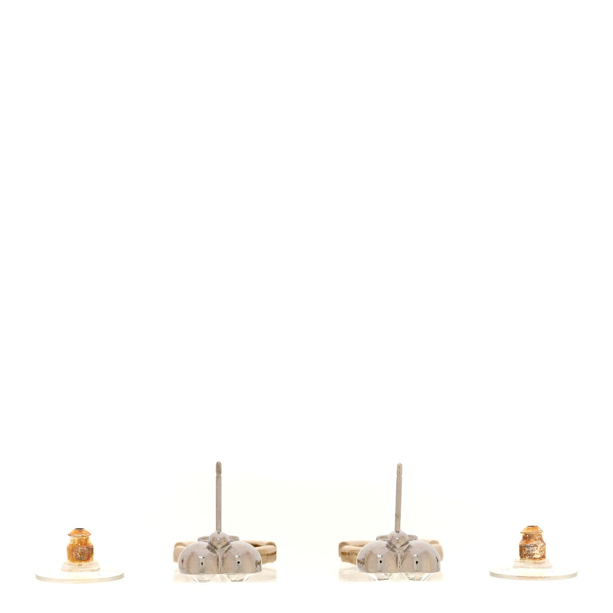 Crystal CC Heart Drop Earrings Gold Silver