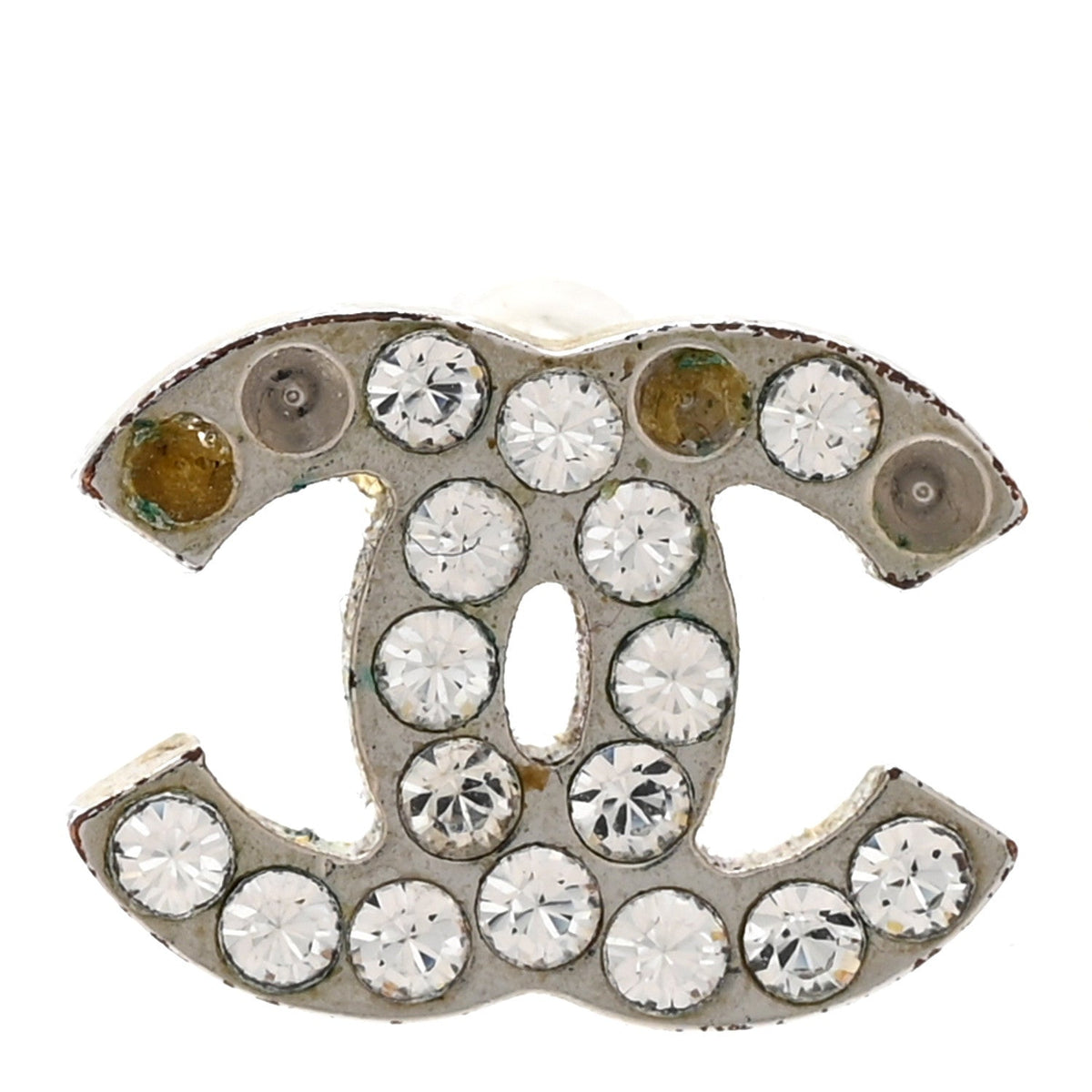 Crystal CC Earrings Silver