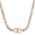 Crystal Pearl CC Choker Necklace Gold