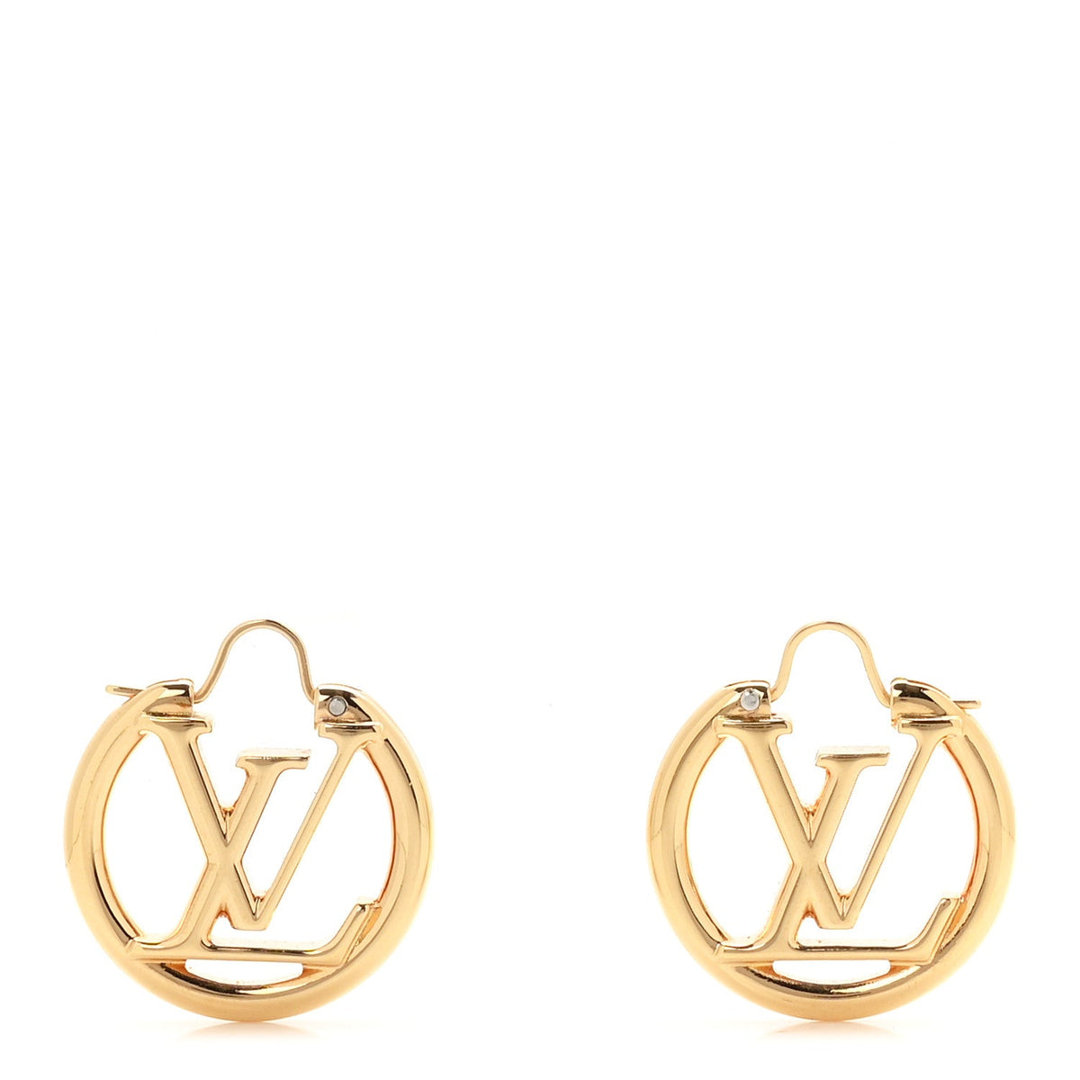 Metal Small Louise Hoop Earrings Gold