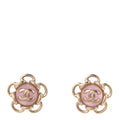 Resin CC Flower Earrings Gold Pink