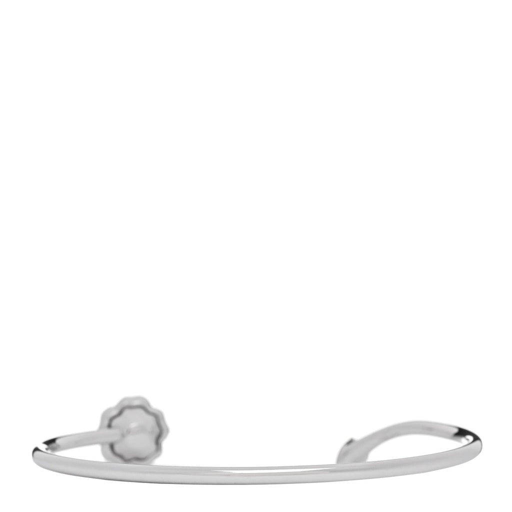 18K White Gold Diamond Camelia Precieux Cuff Bracelet M
