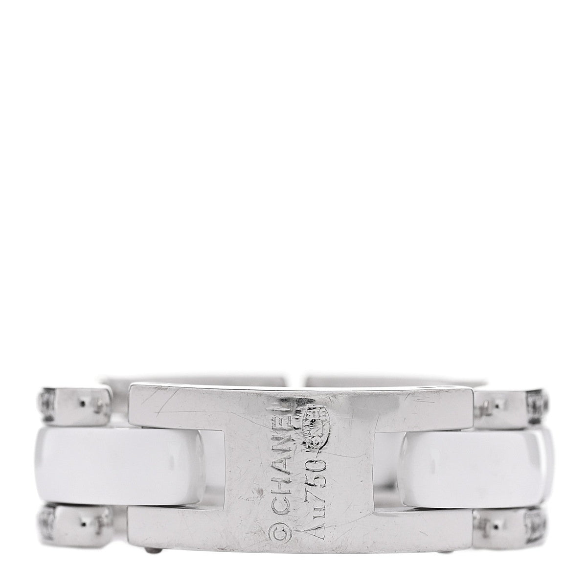 18K White Gold Ceramic Diamond Medium Ultra Ring White 50 5.5