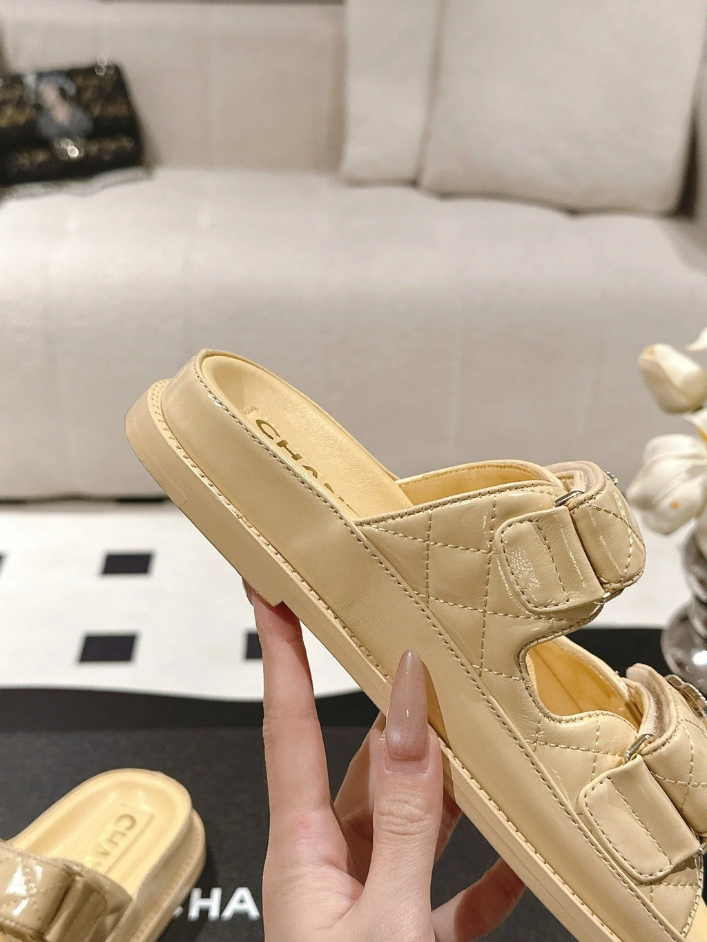 CC 25 Dad Sandal Mule Yellow Pastel Patent Leather 237582