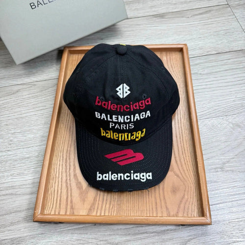 Balenciaga Multi-colored Embroidered Logo Baseball Cap 240579