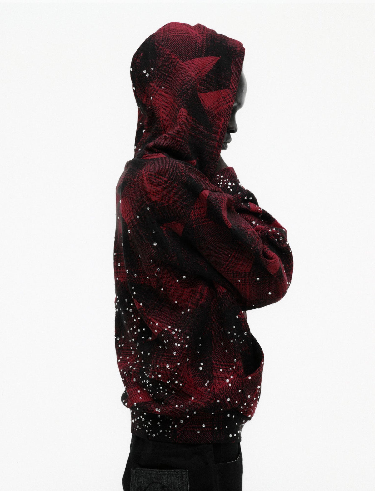 STAR PLAID FULL ZIP HOODIE