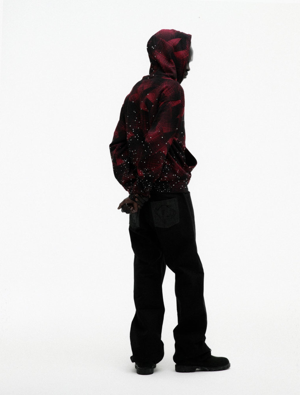 STAR PLAID FULL ZIP HOODIE