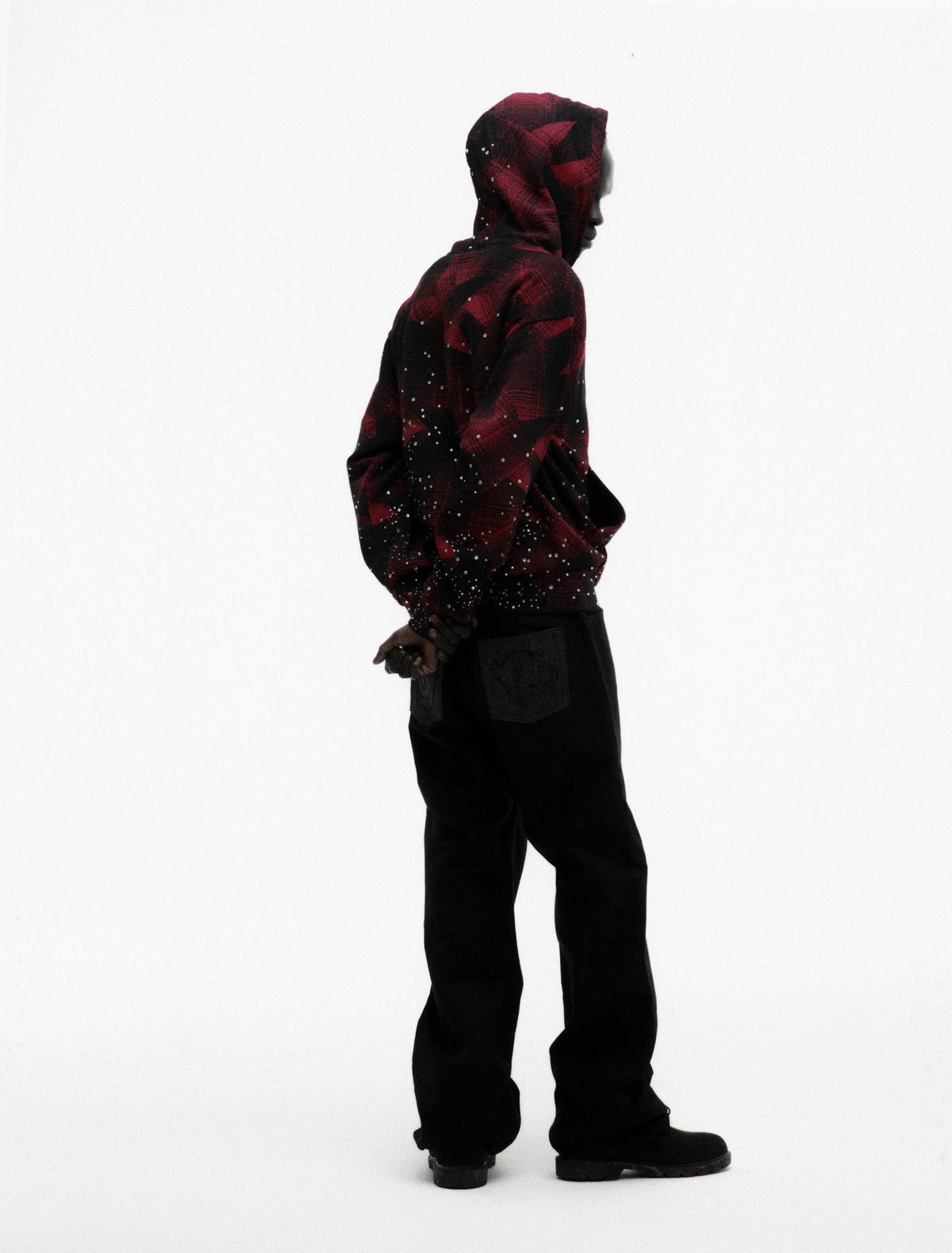 STAR PLAID FULL ZIP HOODIE