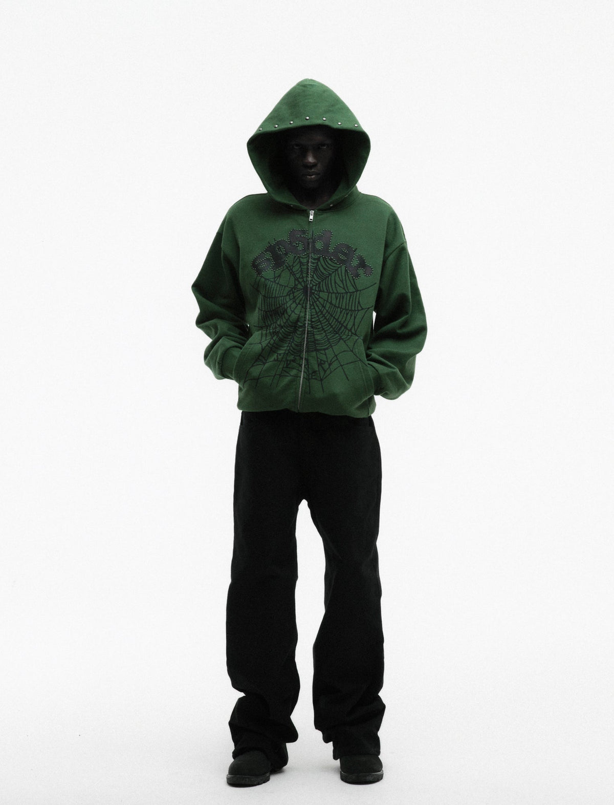 OG WEB STUDDED ZIP HOODIE