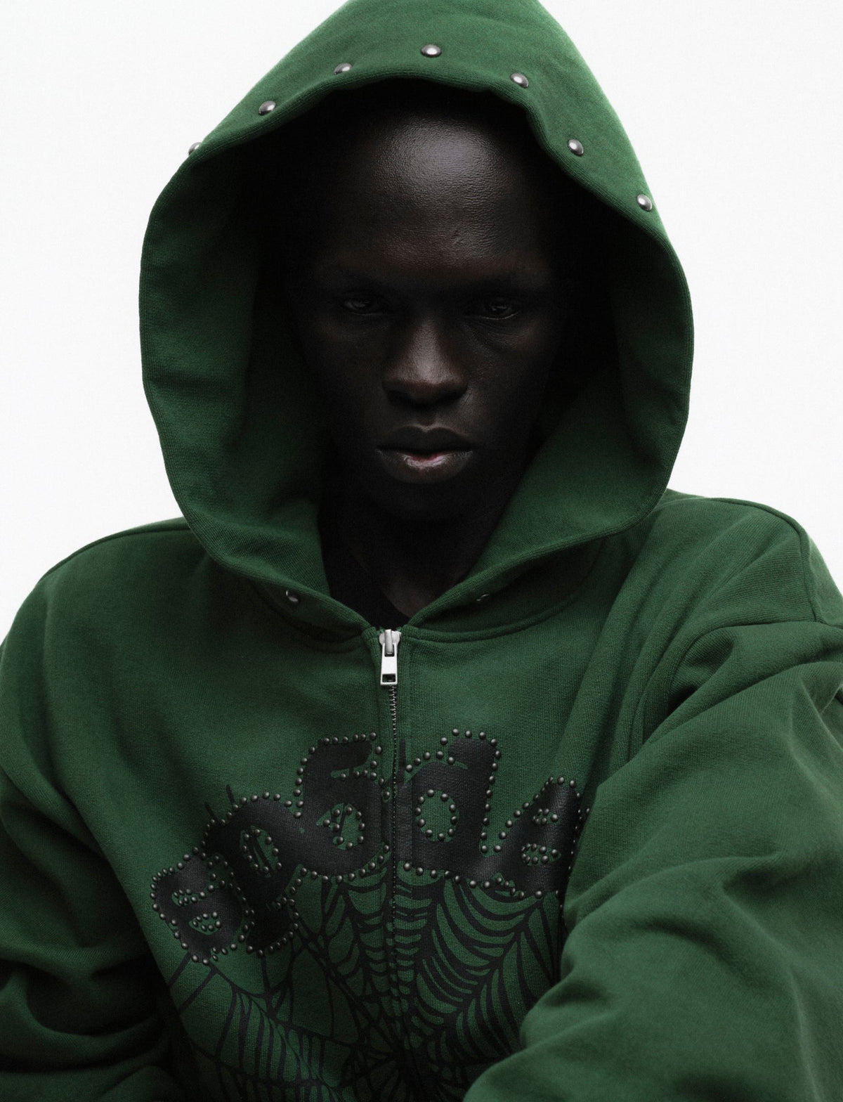 OG WEB STUDDED ZIP HOODIE